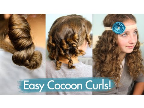 Cocoon Curls | Easy No-Heat Curls | Cute Girls Hairstyles - YouTube