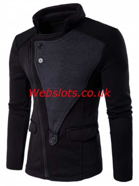 Ultralight Jacket Asymmetrical Zip Up Panel Black Men Autumn And