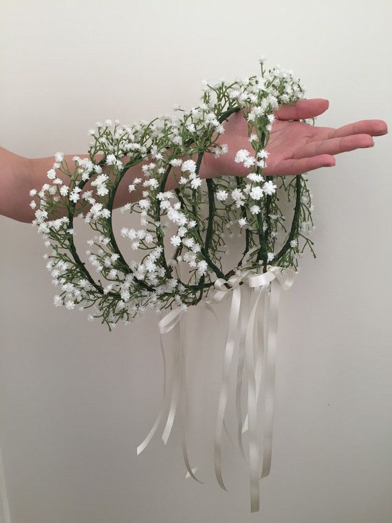 A simple yet elegant babys breath flower crown. Perfect for brides