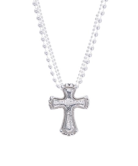Montana Silversmiths Silver-Plated Bandanna Cross Pendant Necklace