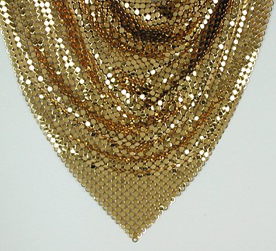 Vintage Gold Tone Chain Mail Bandana Necklace