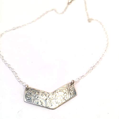 Amazon.com: Minimalist Sterling Silver Chevron Necklace - Athena