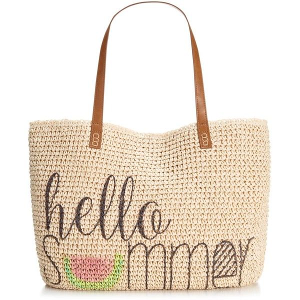 Style & Co. Summer Straw Beach Bag, ($30) ❤ liked on Polyvore