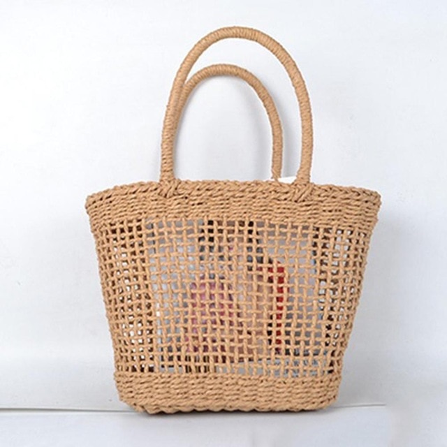 New High Quality Tassel Rattan Bag Beach Bag Straw Totes Bag Bucket