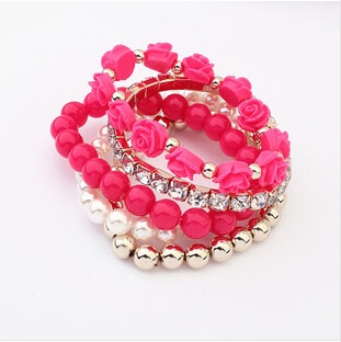 ADOLPH Jewelry 6 Colors 2014 New Fashion Crystal With Beads Flower