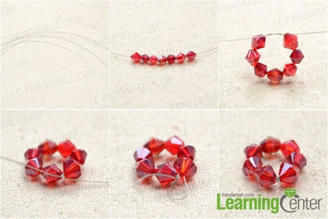 Picture Of colorful diy beaded flower charm bracelet 2