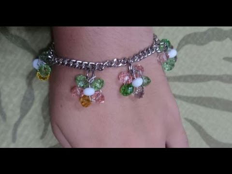How to Make a Beaded Flower Charm Bracelet - DIY - Tutorial