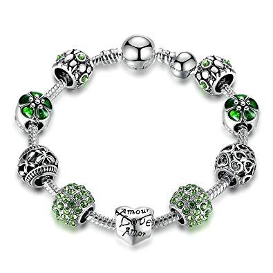 Amazon.com: YOUFENG Love Beads Charms Bracelet for Girls and Women