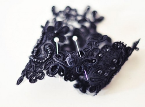 DIY Beaded Lace Bracelet Cuff - Styleoholic