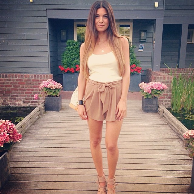 Alluring Beige Shorts With White Top Perfect For Summers - Blurmark