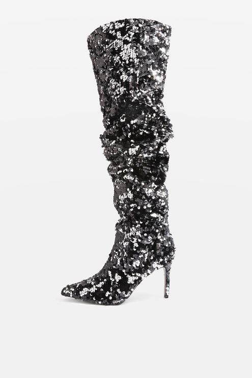Topshop Bejeweled Knee-High Sequin Boots | Kendall Jenner Saint