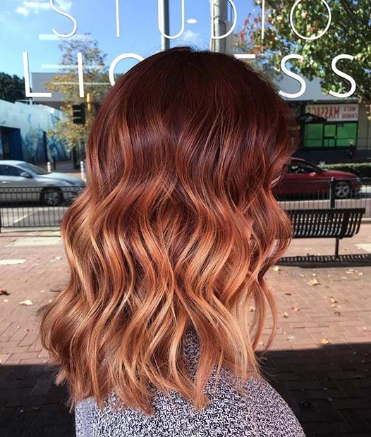 25 Copper Balayage Hair Ideas for Fall | StayGlam Hairstyles | Hair