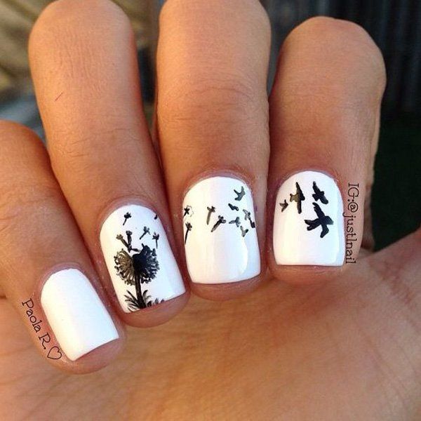 30+ Dandelion Nail Art Designs | Nails | White nail designs, Nails