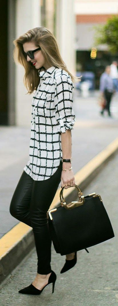 Black and White Squared -- 50 Cute Winter - Spring Outfits