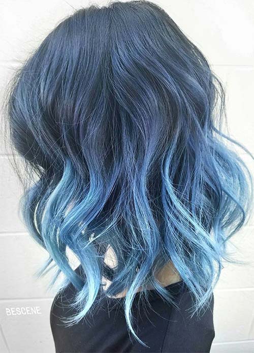 50 Magically Blue Denim Hair Colors You Will Love | Fashionisers©