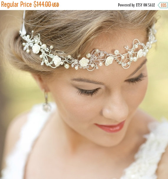 Bohemian Wedding Headpiece, Bridal Hair Vine, Wedding Hair