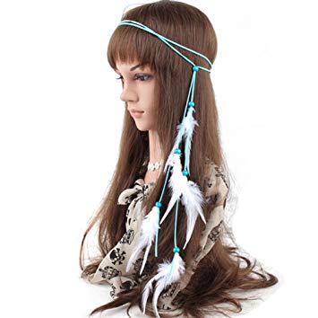 Amazon.com: Boho Chic Feather Hair Band Indian Princess Feather