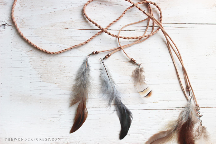 Picture Of diy boho chic feather headpiece 6