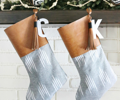 DIY Boho Inspired Leather Tassel Christmas Stockings