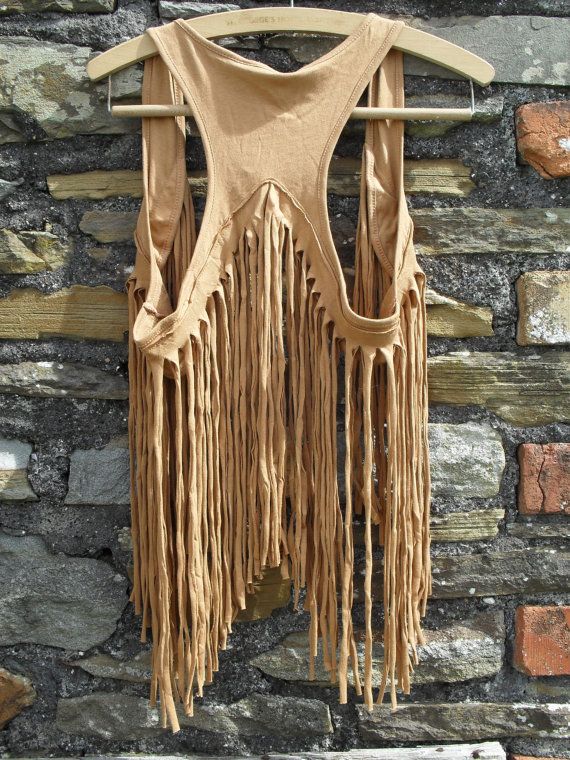 You can easily make this from a t-shirt. The fringe is the bottom