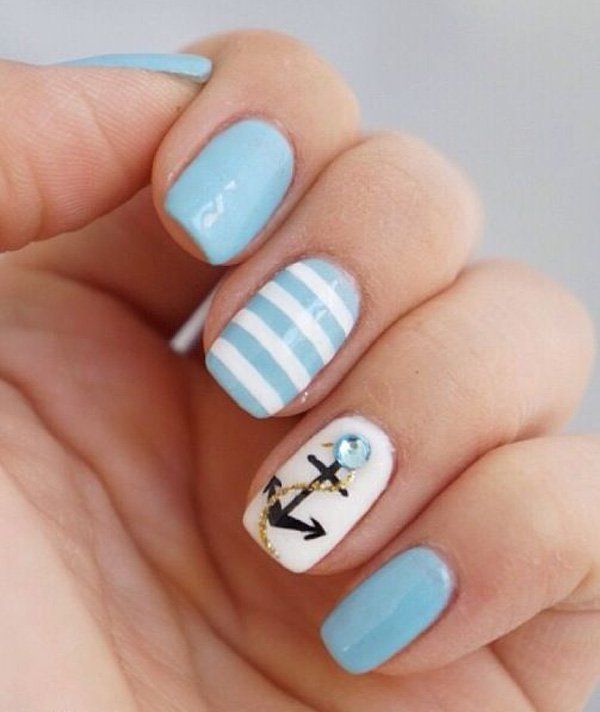 60 Cute Anchor Nail Designs | Summer Nails | Pinterest | Nail
