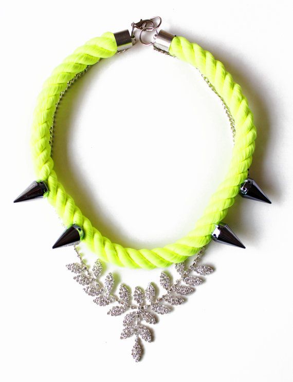 Neondagger Neon Rope Necklace statement necklace by nutcasefashion