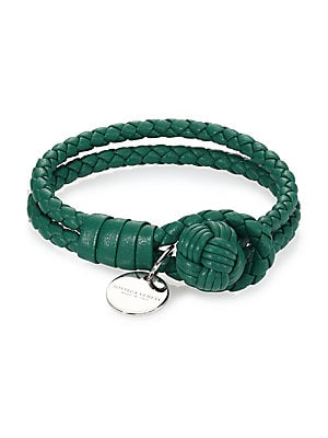 Bottega Veneta - Intrecciato Leather Wrap Bracelet - saks.com