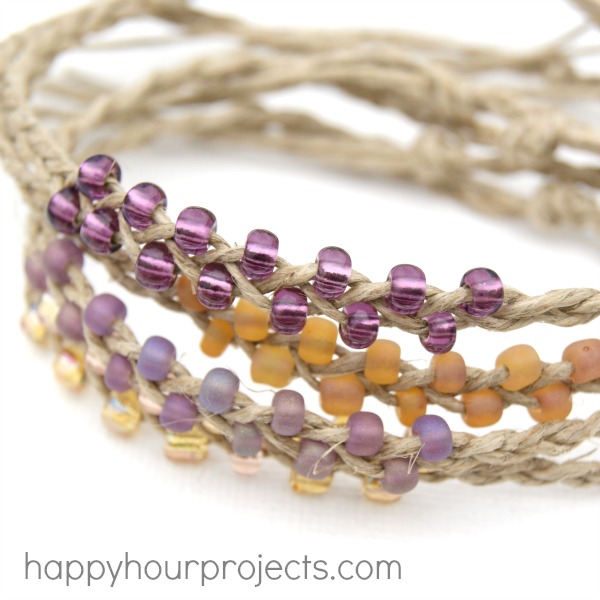 Braided Bead and Hemp Bracelets - Happy Hour Projects