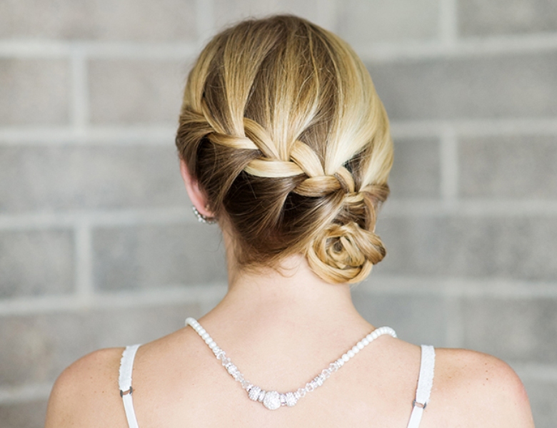 Picture Of lovely diy braided side bun for date nights 3