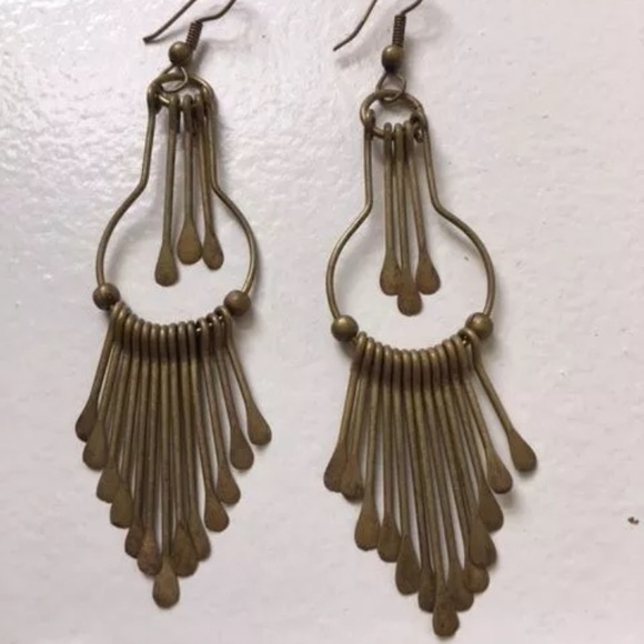 Jewelry | Vintage Brass Fringe Earrings Fringe Urban Zen | Poshmark