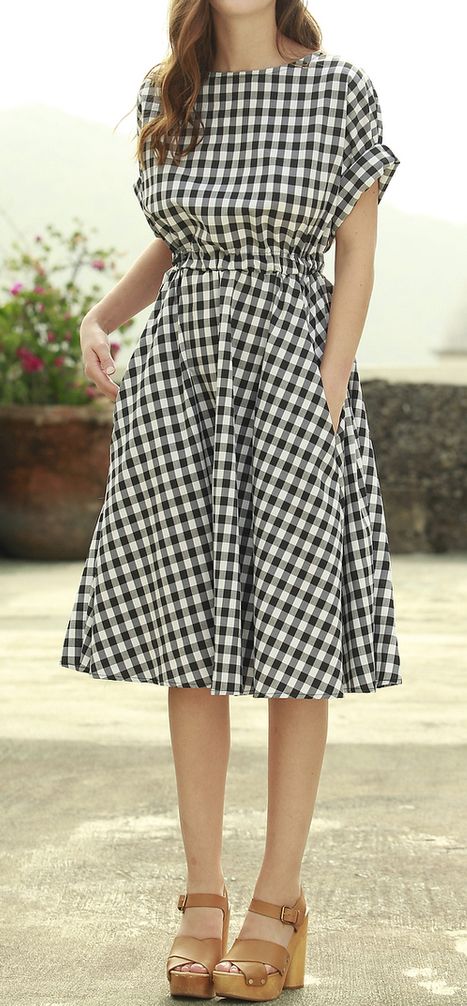 Gingham swing dress | Style | Dresses, Fashion, Clothes
