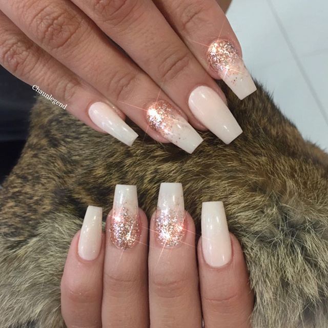 A Splash of Rose Gold Leaf from @vetro_usa | Nails | Nails, Gold