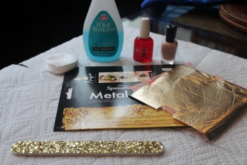 Bright And Trendy DIY Gold Leaf Pedicure - Styleoholic