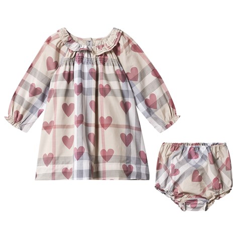 Burberry Pale Pink Check and Hearts Print Dress | AlexandAlexa