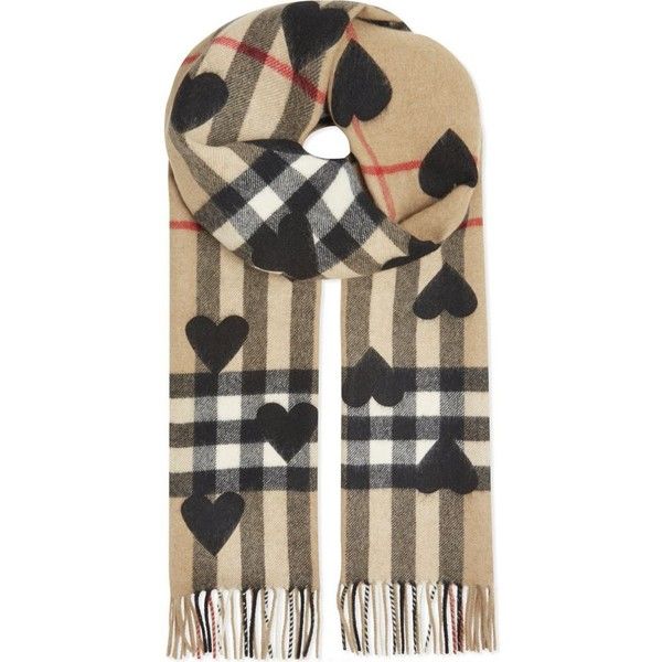 BURBERRY Heart print cashmere scarf (63870 RSD) ❤ liked on Polyvore