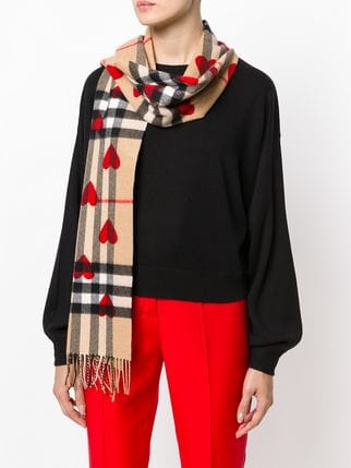 Burberry Classic Cashmere Scarf In Check And Hearts - Farfetch