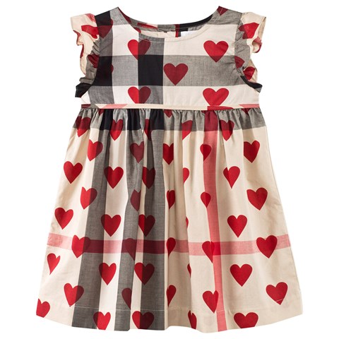 Burberry Beige New Classic Check and Heart Print Dress | AlexandAlexa