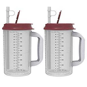 Amazon.com | (2) 32 oz Hospital Mugs with Electron Burgundy Lids