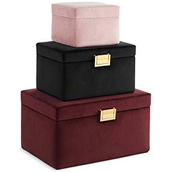 Amazon.com: Beautify Set of 3 Jewelry Box with Lids - Decorative