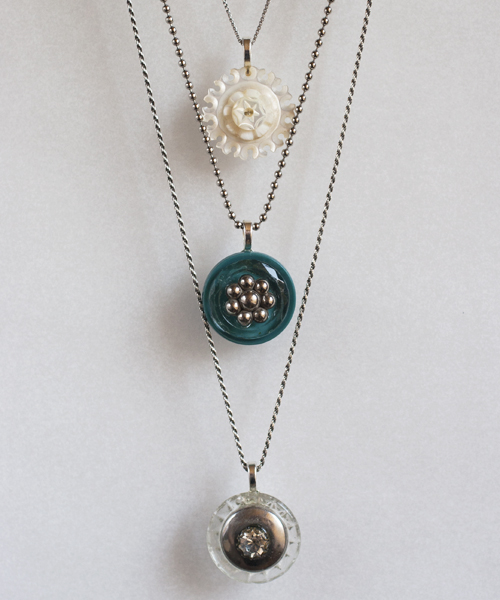 MelodyNunez | vintage button pendants