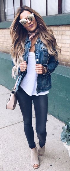 314 Best denim jacket outfits images in 2019 | Casual outfits