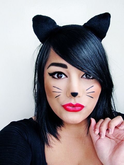 Easy mother daughter cat makeup for Halloween. | Day of the Dead