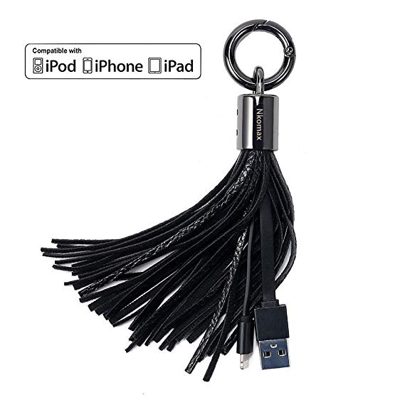 Amazon.com: Lightning Cable USB Leather Tassel Key Chain iPhone