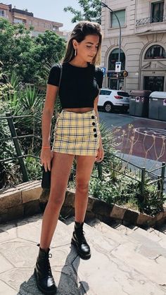 35 Best Checkered skirt ) images | Checked skirt outfit, Checkered