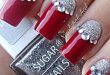 christmas-nail-design-with-glitter-and-rhinestone | Nail Polish