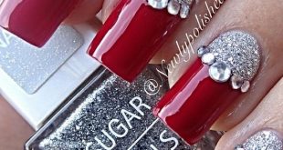 christmas-nail-design-with-glitter-and-rhinestone | Nail Polish