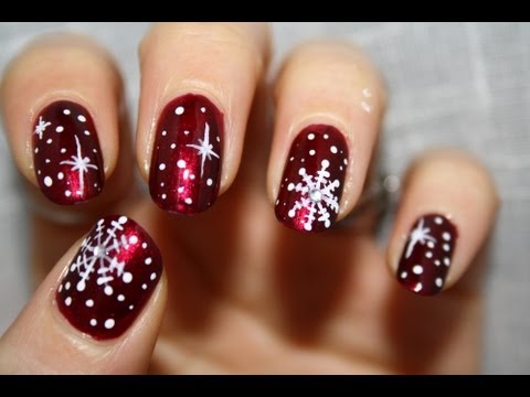 Christmas snowflakes - Tutorial nail art - YouTube