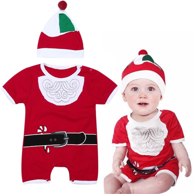 2pcs Newborn Clothes Christmas Clothes Set Baby Short Sleeve Cartoon