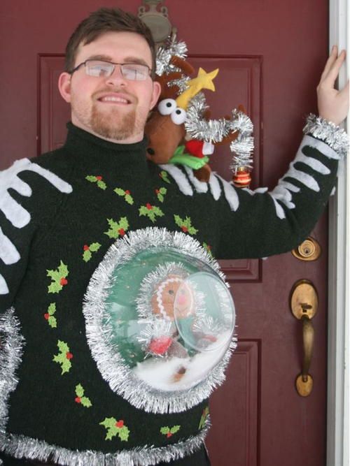 Snow Globe DIY Ugly Sweater | DIY Ugly Christmas Sweater | Diy ugly