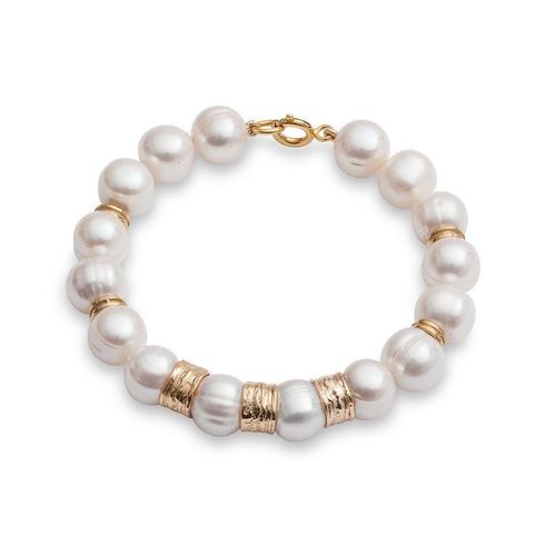 Chunky Pearl Bracelet with Gold Vermeil Beads | JewelStreet US